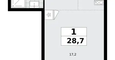 1 room apartment in Kommunarka, Russia
