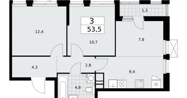 Mieszkanie 3 pokoi w Kommunarka, Rosja