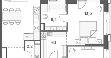 Appartement 2 chambres dans Moscou, Russie