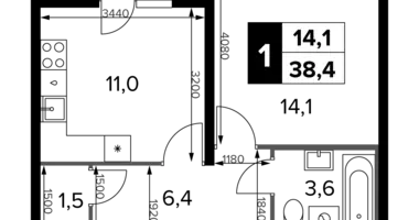 1 room apartment in Leninsky District, Russia