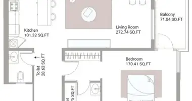 Appartement 1 chambre dans Ajman, Émirats arabes unis