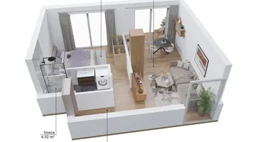 Mieszkanie 2 pokoi w Kowno, Litwa