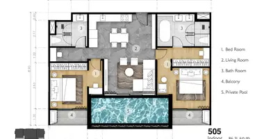 Wohnung 2 zimmer in Pa Tong, Thailand