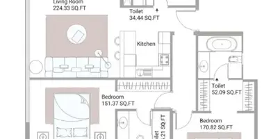Appartement 2 chambres dans Ajman, Émirats arabes unis