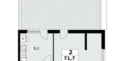 Wohnung 2 zimmer in Kommunarka, Russland