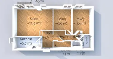 3 room apartment in Warsaw, Poland