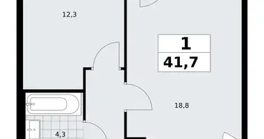 1 room apartment in Troitsk, Russia