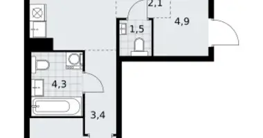 Mieszkanie 2 pokoi w Kommunarka, Rosja