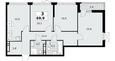 Appartement 3 chambres dans Kommunarka, Russie