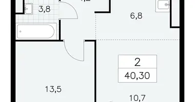 2 room apartment in Moscow, Russia