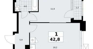 1 room apartment in Troitsk, Russia