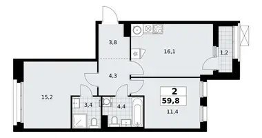 Mieszkanie 2 pokoi w Kommunarka, Rosja