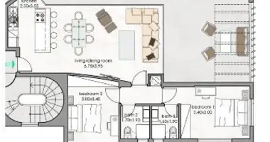 Квартира 2 спальни в Кония, Кипр
