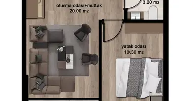 Mieszkanie 2 pokoi w Elvanli, Turcja