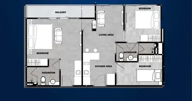 Condo 3 chambres dans Wichit, Thaïlande