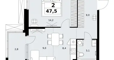 Квартира 2 комнаты в район Коммунарка, Россия