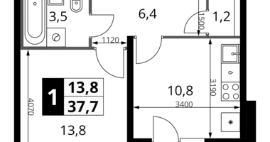 Mieszkanie 1 pokój w Leninsky District, Rosja