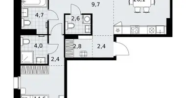 3 room apartment in Kommunarka, Russia