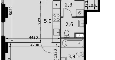 Wohnung 2 zimmer in Moskau, Russland