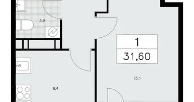 Appartement 1 chambre dans Kommunarka, Russie