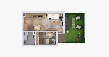 Apartamento 2 habitaciones en Varsovia, Polonia