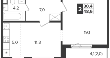 Apartamento 2 habitaciones en Leninsky District, Rusia