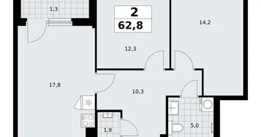 2 room apartment in Troitsk, Russia