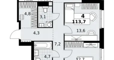 Appartement 4 chambres dans Kommunarka, Russie