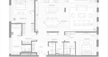 Appartement 2 chambres dans Moscou, Russie