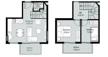 2 room apartment in Alanya, Turkey