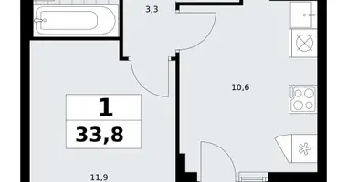1 room apartment in Kommunarka, Russia