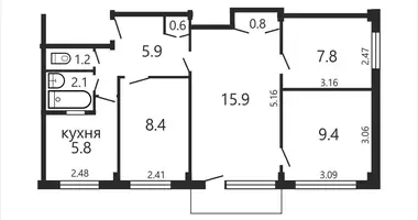 Mieszkanie 4 pokoi w Mińsk, Białoruś