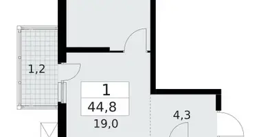 Apartamento 1 habitación en Krasnoye Selo, Rusia