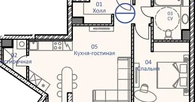 Appartement 1 chambre dans Moscou, Russie