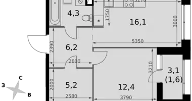 1 room apartment in Moscow, Russia