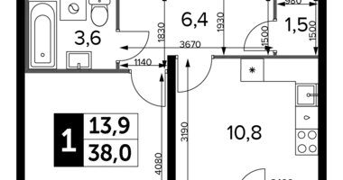 Mieszkanie 1 pokój w Leninsky District, Rosja