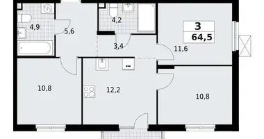 Квартира 3 комнаты в Красное Село, Россия