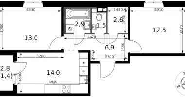 Appartement 2 chambres dans Leninsky District, Russie