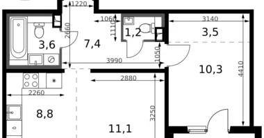Wohnung 2 zimmer in Leninsky District, Russland