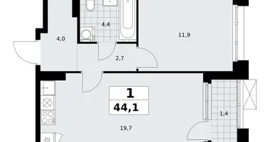 Apartamento 1 habitación en Kommunarka, Rusia