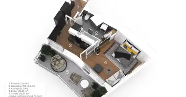 Квартира 1 комната в Столица Прага, Чехия