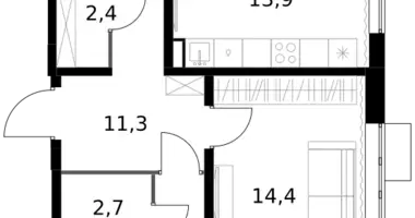 Apartamento 3 habitaciones en Leninsky District, Rusia