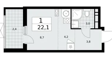 Mieszkanie 1 pokój w Kommunarka, Rosja