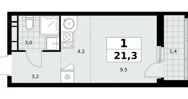 1 room apartment in Kommunarka, Russia