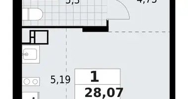 Apartamento 1 habitación en Lagolovskoe selskoe poselenie, Rusia