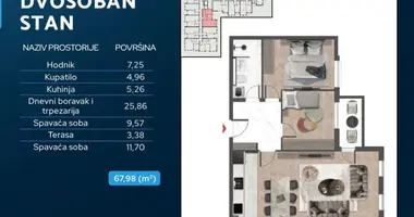 Mieszkanie 2 pokoi w 38, Czarnogóra