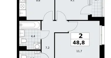 Квартира 2 комнаты в район Коммунарка, Россия