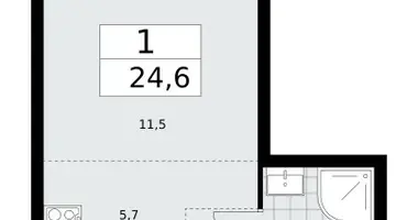 1 room apartment in Kommunarka, Russia