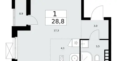 1 room apartment in Kommunarka, Russia