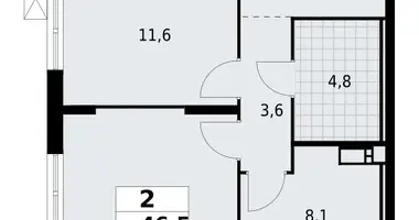 Mieszkanie 2 pokoi w Krasnoye Selo, Rosja